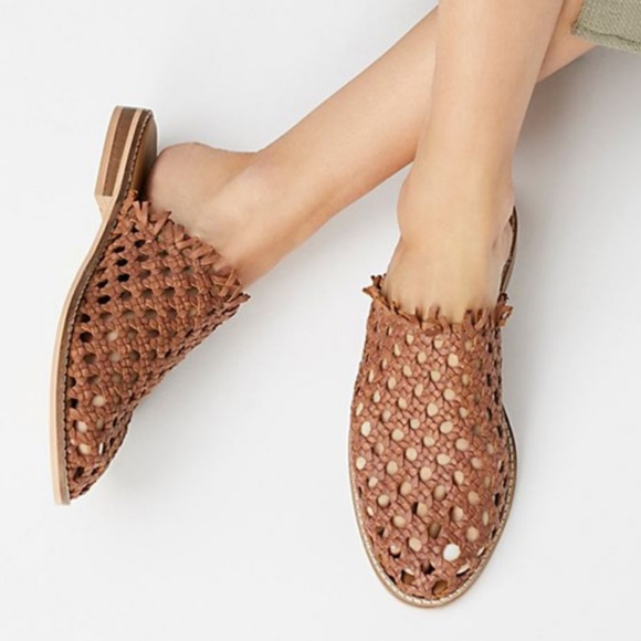 Free People Shoes - NEW Free People Mirage Woven Leather Mule Shoe